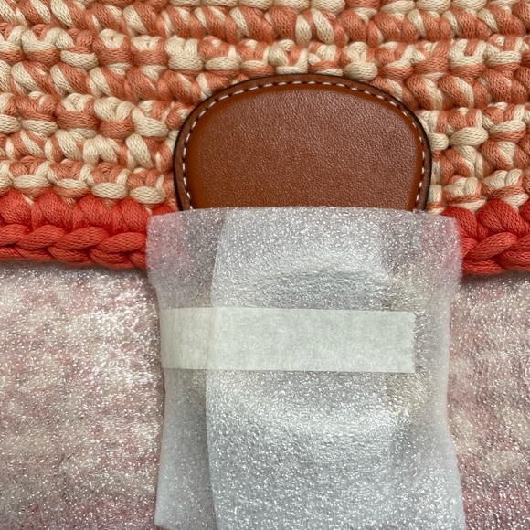 Coach Soft Tabby Shoulder Bag With Crochet in Faded Orange Multi New - Picture 14 of 15